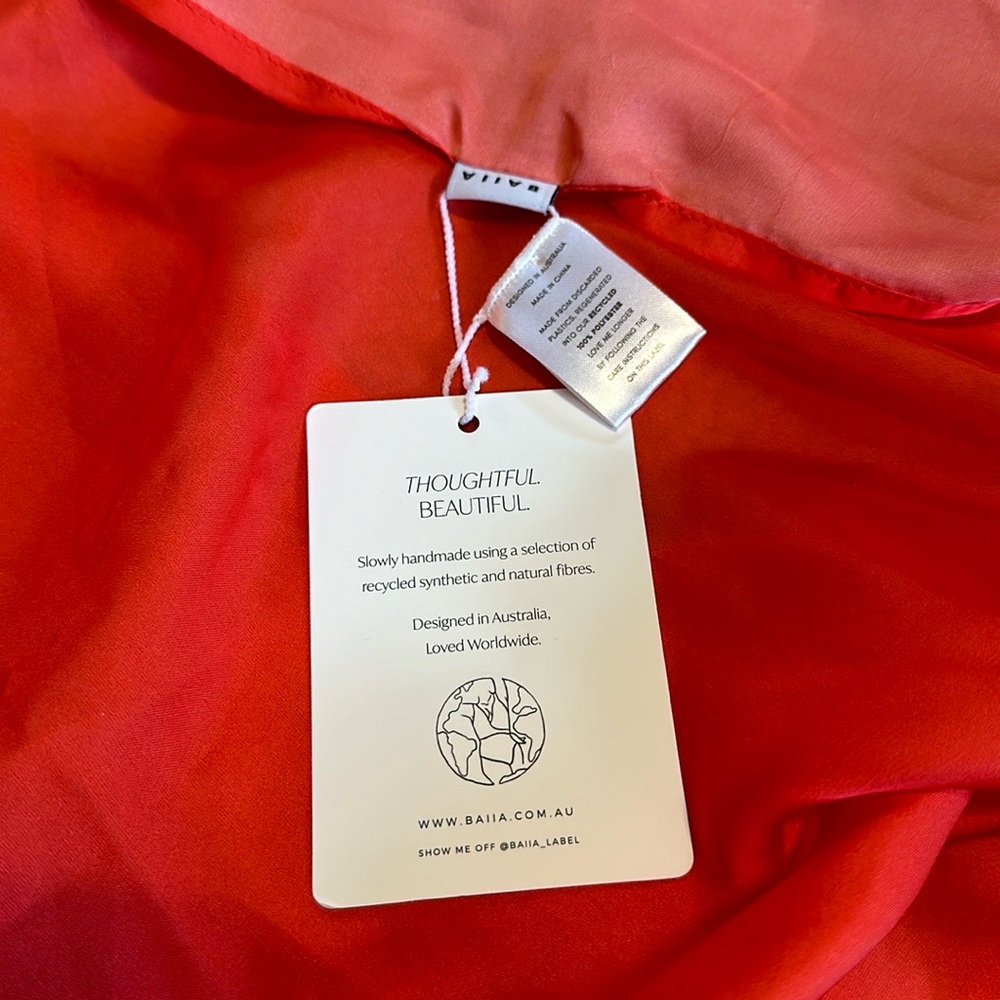 Baiia red/tangerine pareo. NWT